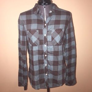 Blue and Brown Plaid Button Up BP Shirt